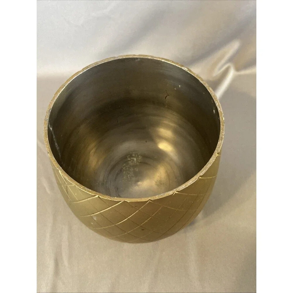 Vintage Gold Pineapple Ice Bucket Barware Tiki Retro Hollywood Regency 12